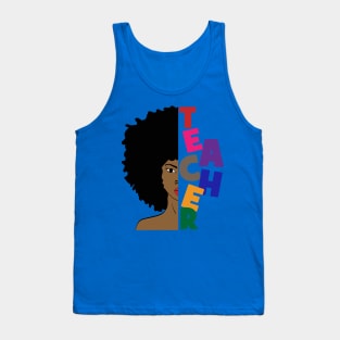 African American Teacher Afro Tank Top